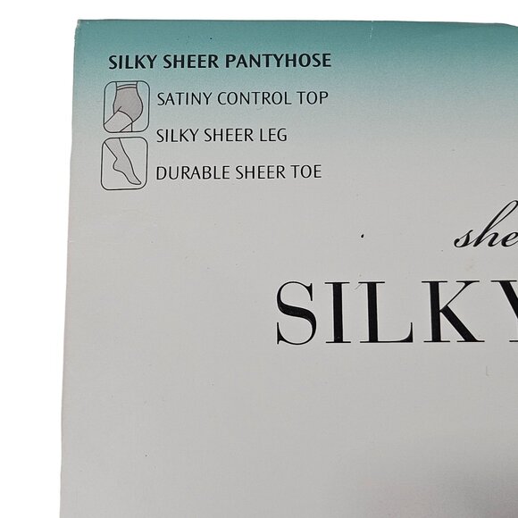 Sheer Caress Silky Sheer Pantyhose Control Top Long Off Black Navy JCPenney - Picture 6 of 12